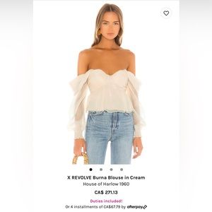 NWT HOUSE OF HARLOW X REVOLVE Burna Blouse in Cream